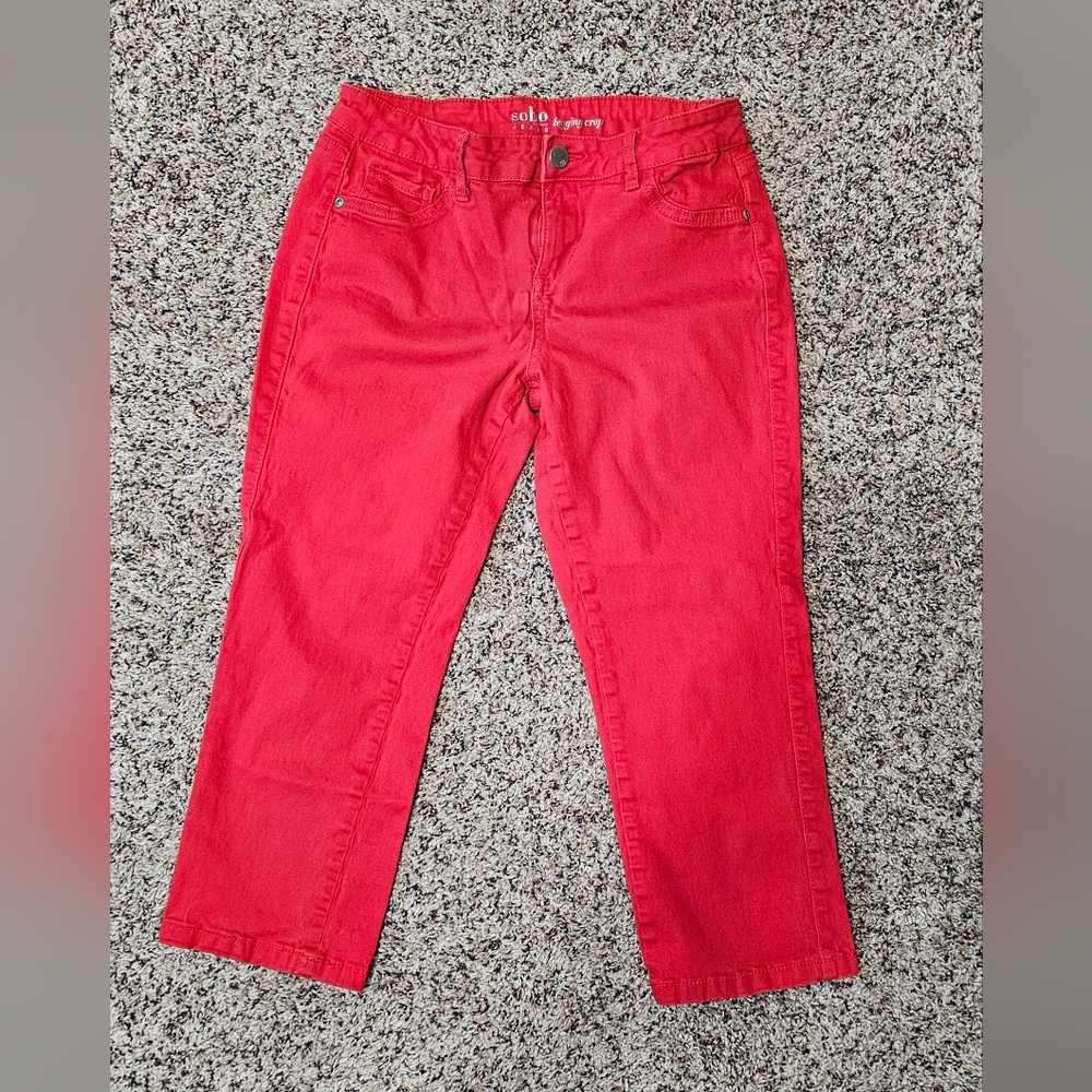 New York & Company Red Cropped Women's Jeans